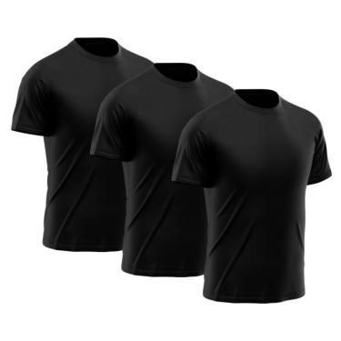 Imagem de Kit 3 Camiseta Masculina Manga Curta Dry Proteção Solar UV Academia Treino Camisa Camisetas-Masculino