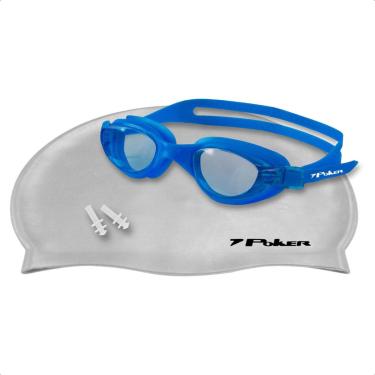 Imagem de Kit Natação Poker Touca + Óculos + Protetor Ouvido Navagio-Unissex