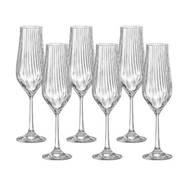 Imagem de Jogo de taças champagne em cristal Bohemia Tulipa Opitic 170ml 6 peças