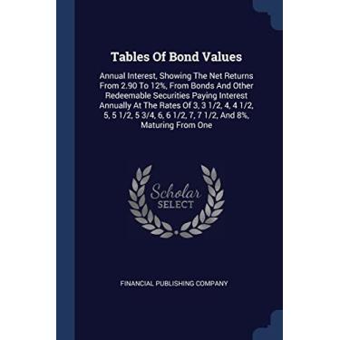 Imagem de Tables Of Bond Values: Annual Interest, Showing The Net Returns From 2.90 To 12%, From Bonds And Other Redeemable Securities Paying Interest Annually ... 6, 6 1/2, 7, 7 1/2, And 8%, Maturing From One