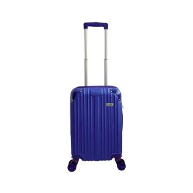 Imagem de Mala de Viagem Bordo Expansiva Avião Bagagem Rígida 4 Rodinhas Dupla 360° Abs Cor:Azul;Tamanho:PP