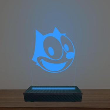 Imagem de Luminária Led 3d Gato Felix Abajur Luxo