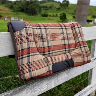 Imagem de Manta Para Sela De Cavalo Baixeiro para Arreio Reforçado (Xadrez Bege)