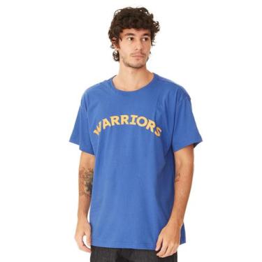 Imagem de Camiseta Nba Plus Size Estampada Golden State Warriors Azul