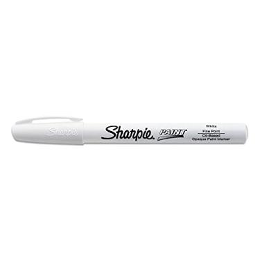 Imagem de Sharpie Marcador de tinta permanente, ponta fina, branco, dúzia