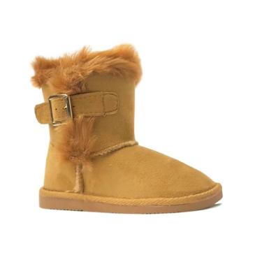 Imagem de Botas de Neve Clássicas Infantis de Camurça de Pele Sintética Botas de Fivela Fashion Sapatos Externos (Bebê/Criança Pequena/Criança Grande), 420 Camel, 12 Little Kid