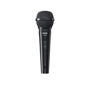 Imagem de Shure SV200-W Microfone vocal cardioide dinâmico multiuso com grade esférica resistente a amassados, interruptor liga/desliga e cabo de 38 cm XLR para 0,64 cm