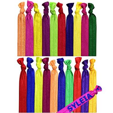 Imagem de Syleia Laços de cabelo, Fruit Medley Plus One bônus, suportes elásticos para rabo de cavalo, sem vincos dobrados, pacote com 20