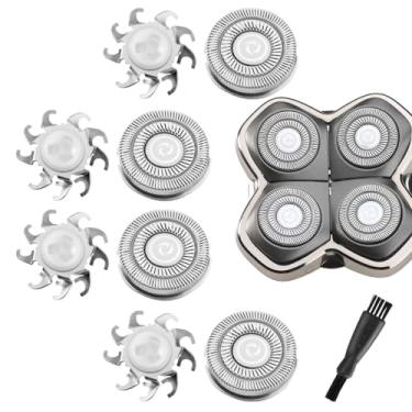 Imagem de MAWAER 4 peças de lâminas de substituição para barbeador de crânio Pitbull série 4 cabeças e série 3 cabeças