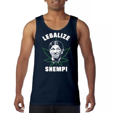 Imagem de Camiseta regata Legalize Shemp The Three Stooges 420 Weed Smoking 3 American Legends Curly Moe Howard Larry Trio Camiseta masculina, Azul marinho, G