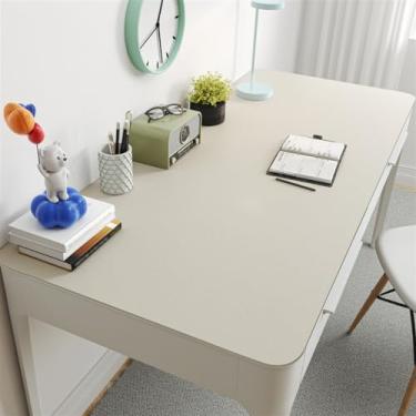 Imagem de UEAUY Tapete de mesa de couro PU antiderrapante à prova d'água protetor de mouse pad grande para mesa de escritório e trabalho doméstico cáqui 50 cm x 160 cm