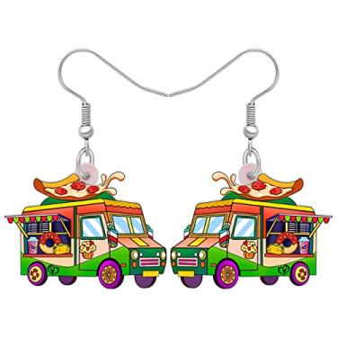 Imagem de RAIDIN Brincos de acrílico para o dia dos namorados, presentes para ela, doce caminhão vermelho, brincos de gancho, joias para mulheres, meninas, decorações de festivais, Medium, Acrílico, Sem pedra