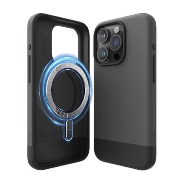 Imagem de elago Compatível com o iPhone 15 Pro Case, Caixa Magnética de Glide,Capa protectora do corpo inteiro,Protegida para choques, Caixa de Telefone Slim 6.1 polegada (Top: Gris escuro/Bottom: Preto)