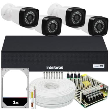 Imagem de Kit 4 cameras seguranca 2 mp Full HD DVR Intelbras 1004 1 TB