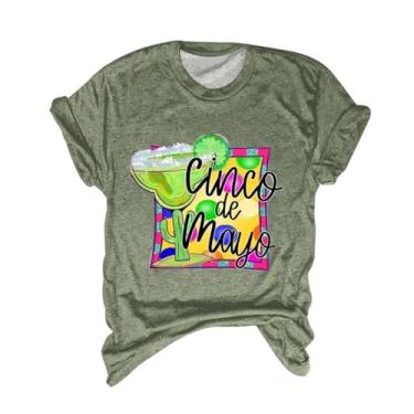 Imagem de Camisetas femininas de Mayo com estampas modernas, camisetas de manga curta, festas de verão mexicanas, Ag-b, GG