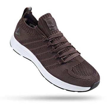 Imagem de PEAK Tênis feminino leve para caminhada – tênis confortável sem cadarço para corrida, tênis, academia, treino casual, Marrom escuro, 9.5
