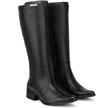 Imagem de Bota Montaria Feminina em Couro Cano Alto Com Zíper Lateral-Feminino