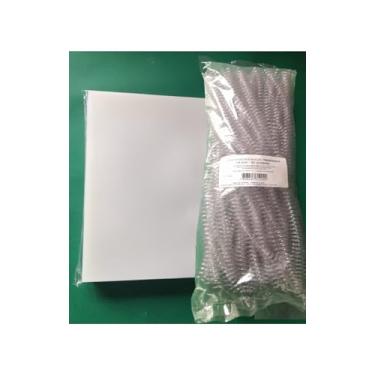 Imagem de Kit p/Encadernação A4 50 CAPA TRANSPARENTE LINE + 50 CAPA PRETO COURO + 50 ESPIRAIS 14 mm TRANSPARENTE