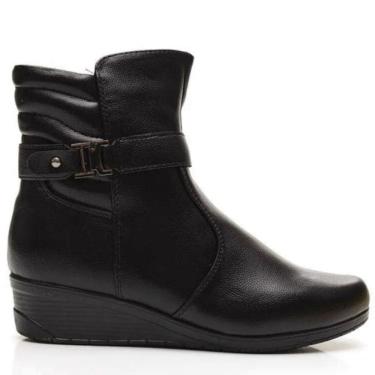 Imagem de Bota Feminina Casual Conforto Cano Baixo Salto Baixo Zíper Lateral Mooncity 71106