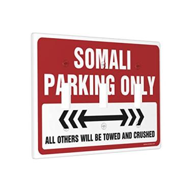 Imagem de CakJuice Placa decorativa para interruptor de luz Somali Parking Only Switch Wall Plate Cover Wall Plates 3 Gang Switch Cover