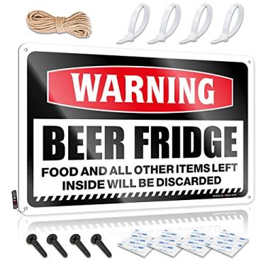 Imagem de Sinal de não invasão, aviso de arma de cerveja, geladeira, placa de metal, material de mancave para homens, placas de cozinha, decoração de parede (tamanho : 20 x 30 cm)