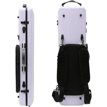 Imagem de Estojo para violino 4/4 Tamanho completo Concha rígida de fibra de carbono de alta resistência Alças duráveis ​​Armazenamento interno com alças de mochila Bolsa para partituras musicais, bra