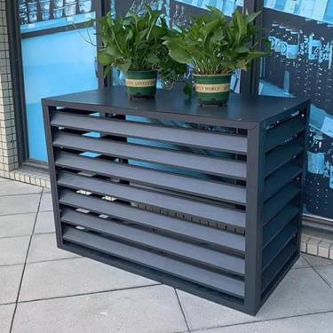 Imagem de Capa de alumínio para ar condicionado, mini capa dividida decorativa para unidade ac, área externa, cerca de privacidade para todos os climas, cinza, a