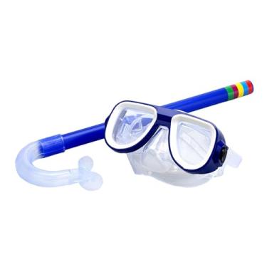 Imagem de Deevoka Conjunto de snorkel infantil, óculos de mergulho, máscara de mergulho profissional e snorkel para mergulho subaquático, mergulho com snorkel, meninos, Azul