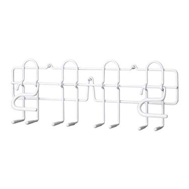 Imagem de ClosetMaid Suporte de vassoura e esfregão 3462 para montagem na parede ou porta, aço metálico branco durável