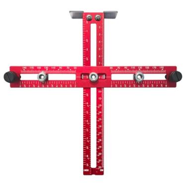 Imagem de Gabarito de Cavilha de Hardware de Gabinete, Ferramenta de Modelo de Liga de Alumínio Com Guia de Broca Localizador de Punção, Alça Ajustável, Gabarito de Alça de Gabinete,