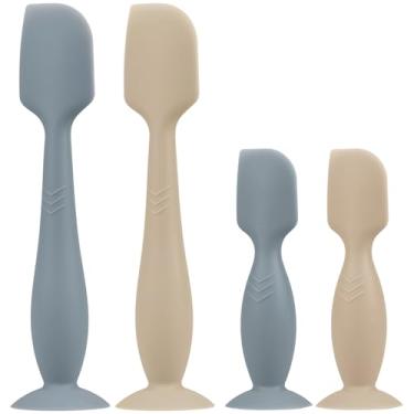 Imagem de Espátula de pasta de bumbum de bebê – pacote com 4 espátulas de creme de fraldas aplicador de silicone espátula de pasta de bumbum de bebê para bebês, recém-nascidos, 2 x tamanho grande, 2 x tamanho