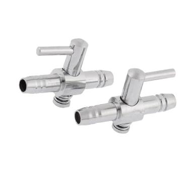 Imagem de CAPASTEC Válvula de controle de bomba de ar, distribuidor de válvula de ar unidirecional para bomba de aquário, 1,2 x 0,8 x 0,3 polegadas (tom prateado, 2 peças)