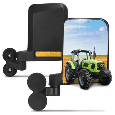 Imagem de Espelho magnético para trator, espelho retrovisor lateral de trator universal, compatível com empilhadeiras, tratores, cortadores de grama, tratores, tratores, carrinhos de golfe