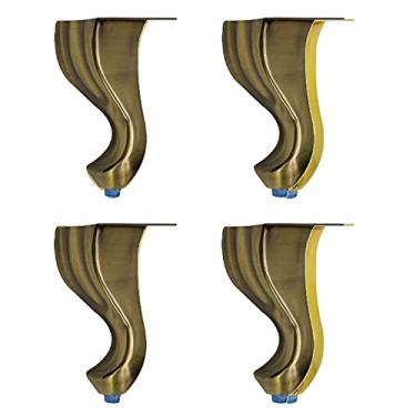 Imagem de Conjunto de 4 pernas de móveis, pernas de mesa de móveis, pé de suporte de sofá de móveis, pernas de suporte de armário de banheiro, tapete de borracha, seguro e silencioso (cor: bronze, tamanho: 14,5