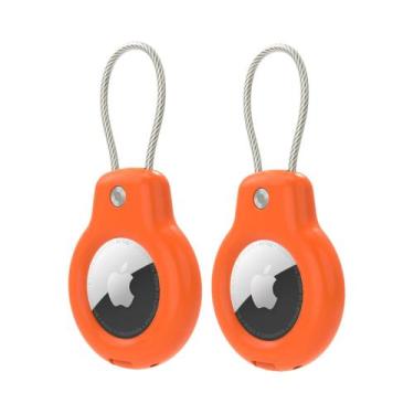 Imagem de Apple Airtag Holder Chaveiro Etiqueta De Bagagem Compatível Com Cabo D