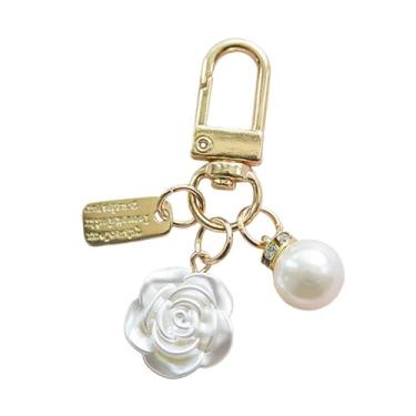 Imagem de EHJRE Porta-chaves Elegante E Elegante com Pérolas Artificiais para Capa de Fone de Ouvido, Rosa