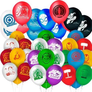 Imagem de Kit 125uni Balão bexigas N9 Decoração Vingadores Marvel - Regina festa