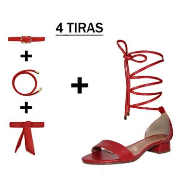 Imagem de Sandália Troca Tira Salto Baixo Grosso 3cm Luiza Sobreira Vermelha Mod. 2139-2