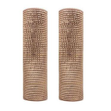 Imagem de Kit Tela Decorativa Natal Fita 25cm x 5 metros Rosê Gold 2 Peças - Mag