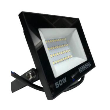 Imagem de Refletor LED 50W Luz Branca Bivolt A Prova Dágua  Holofote - Economax