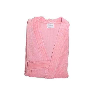 Imagem de Roupão Veludo Plus Size Briza Rosa 3008 Tamanho Gggg, Rosa, Plus size