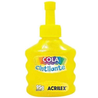 Imagem de Cola cintilante 95g amarelo 025950553 - ACRILEX, 3