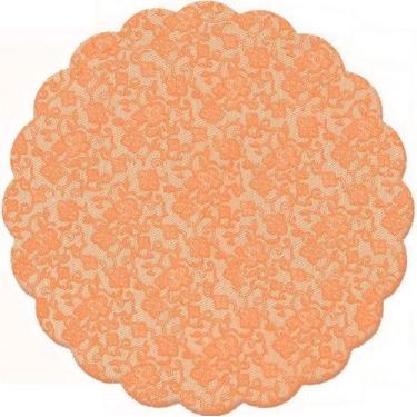 Imagem de Fundo Rendado Redondo Laranja 7cm - 100 unidades - Cromus