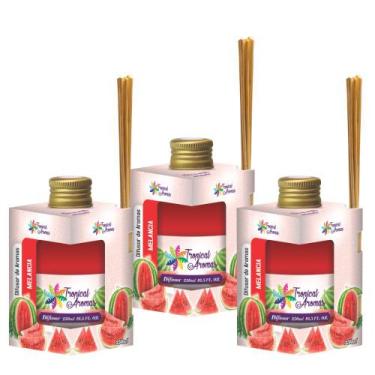 Imagem de Kit C/ 3 Difusores De Ambiente 250ml Aroma Melancia Tropical - TROPICA