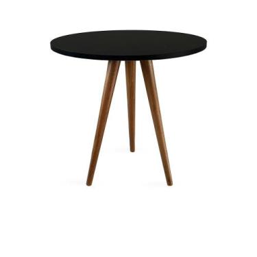 Imagem de Mesa Lateral De Canto Tripé 50x50cm - Lubrano, Preto