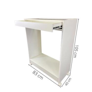 Imagem de Balcão Arara Com Gaveta Branco - SR fábrica de móveis