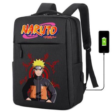 Imagem de Mochila USB Escolar Estampa Infantil Naruto Notebooks, Trabalho Escola