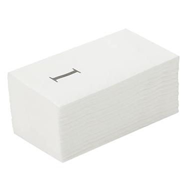 Imagem de Guardanapo de papel branco com letra I retangular Luxenap - Air Laid, Sans Serif Font - 39 cm x 20 cm - caixa de 2000 unidades