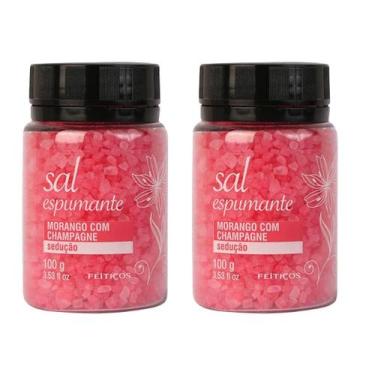 Imagem de 2 Sais De Banho Espumante Morango Com Champagne Sedução 100g - Feitiço