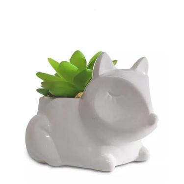 Imagem de Mini Vaso De Cerâmica Com Suculenta Artificial Decoração - Onyx, A